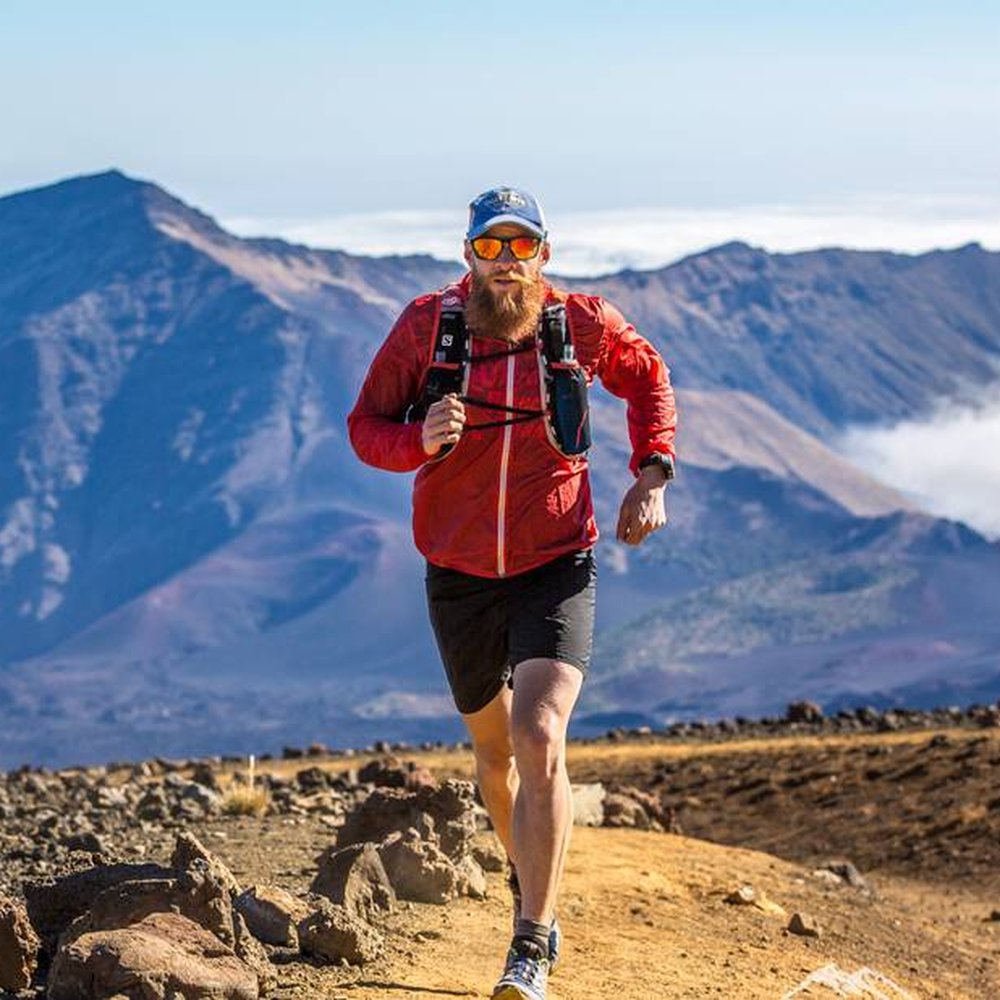 Gary Robbins running a high alpine trail